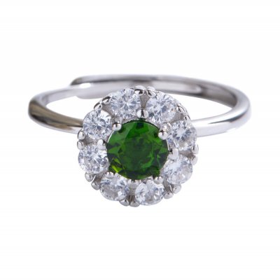 S925 Sterling Silver Ring Inlaid With Natural Diopside S925 Sterling Silver Ring Inlaid With Natural Diopside